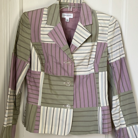 Isaac Mizrahi for Target Jacket Blazer Size XS Silk Patchwork Vintage - Picture 10 of 10